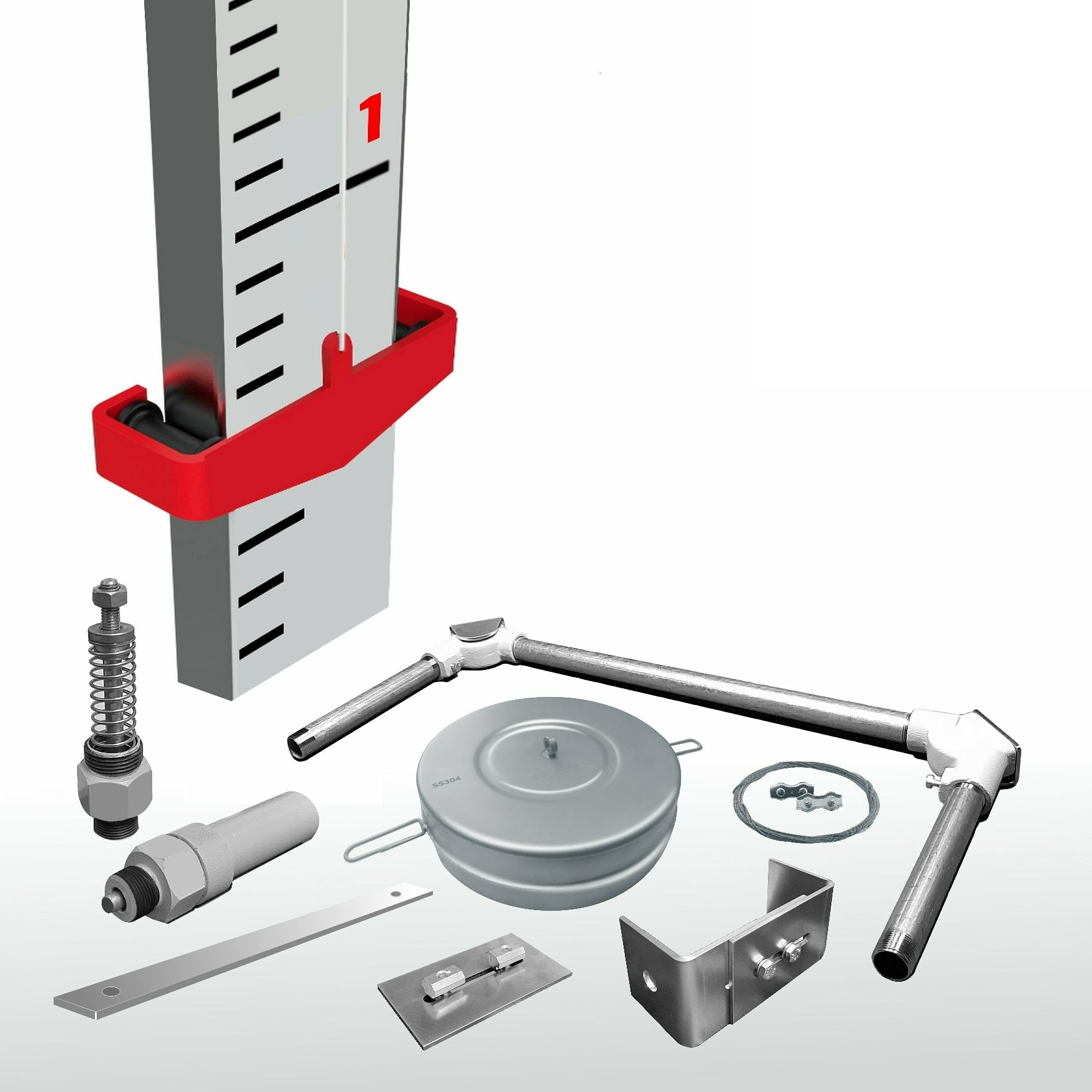 Float & Board tank level indicator - inches and feet gauge board for t